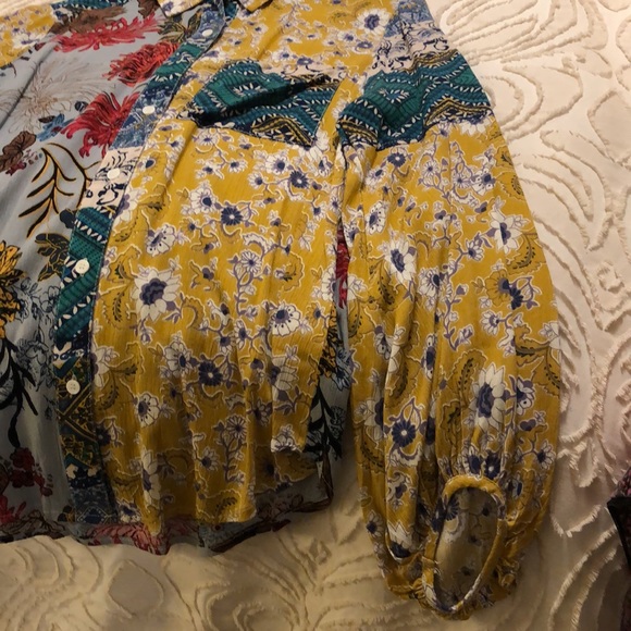 Ladies patchwork flowing rayon blouse - Picture 5 of 7